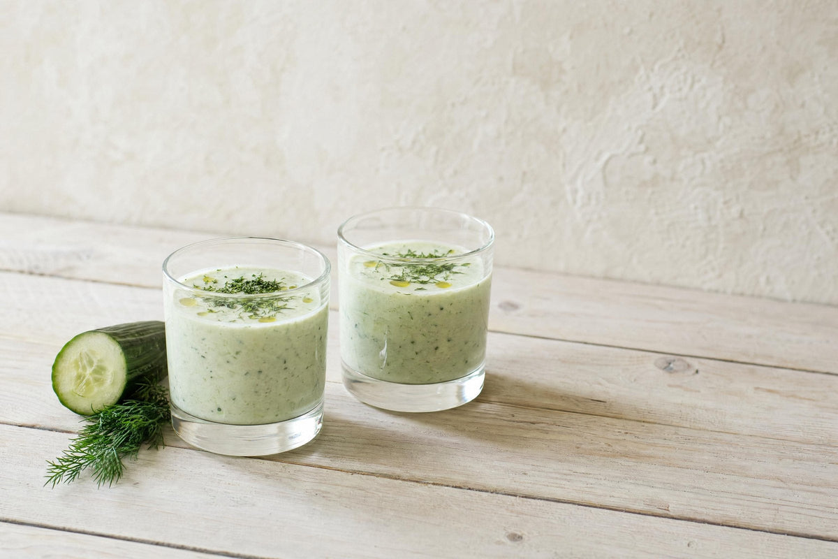 Gurkensuppe mit Leinöl