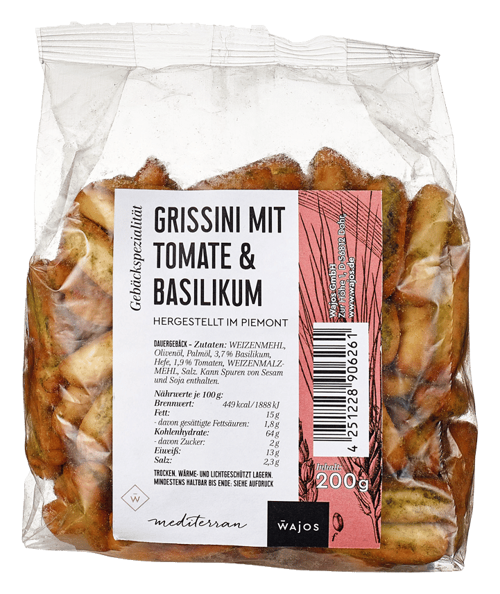 Grissini mit Tomate-Basilikum