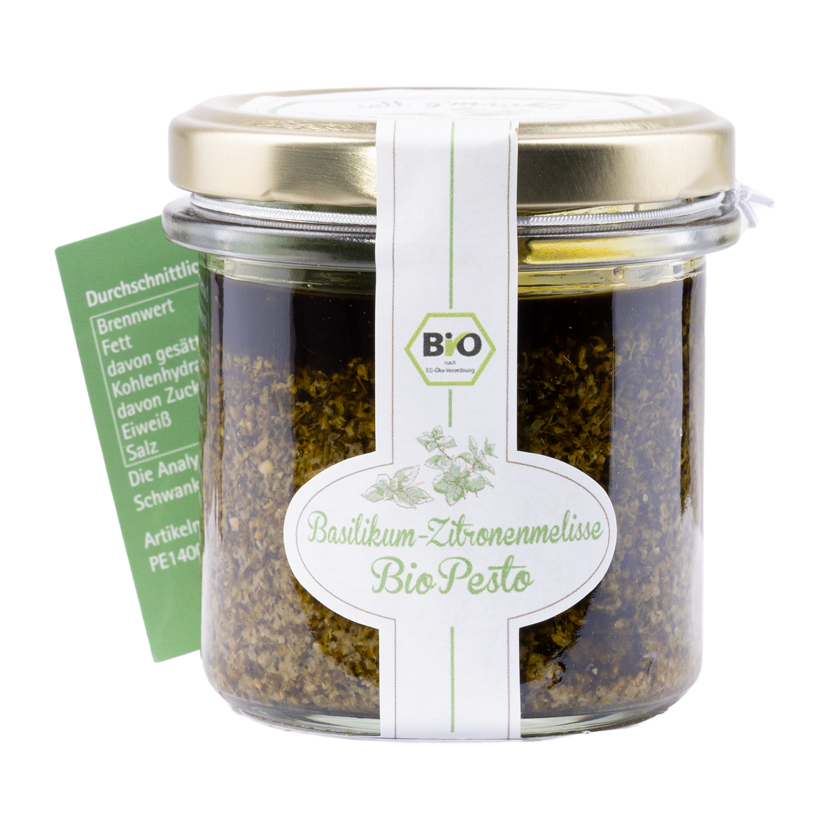 Basilikum-Zitronenmelisse Bio-Pesto