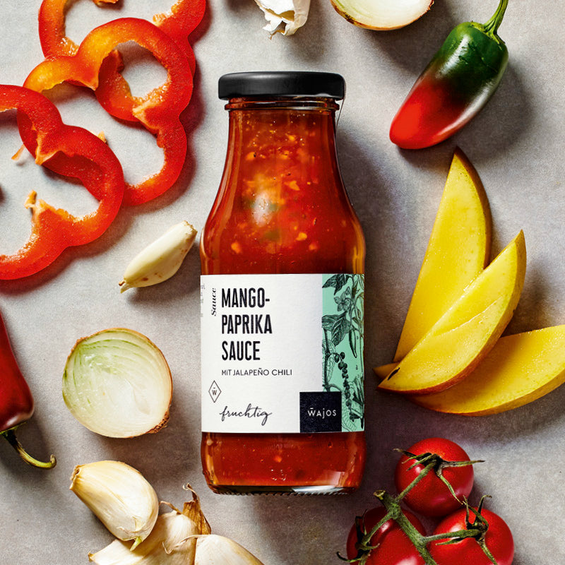 Wajos Mango Paprika Sauce mit Jalapeno Chili